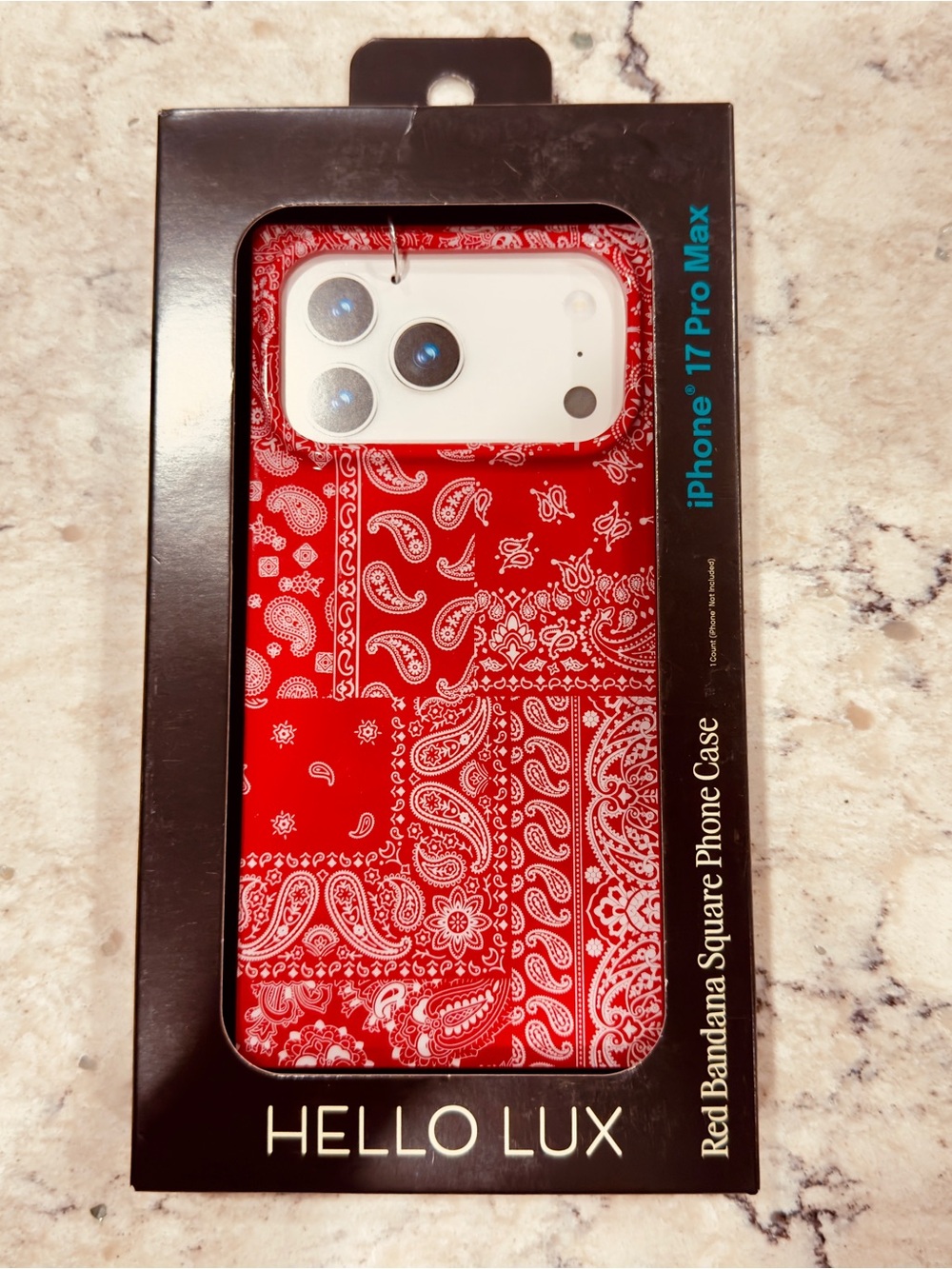 New Hello Lux iPhone 17 Pro Max Red Bandana Square Phone Case